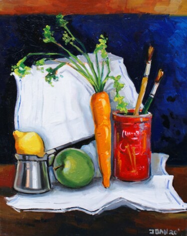 Pintura titulada "Still life with kit…" por Joan Mato, Obra de arte original, Oleo