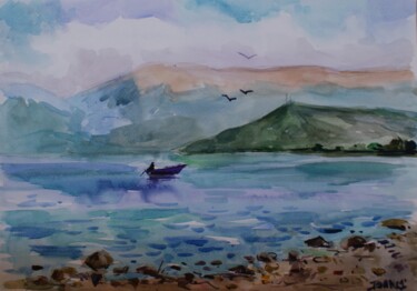 Pintura titulada "Lake shore" por Joan Mato, Obra de arte original, Acuarela
