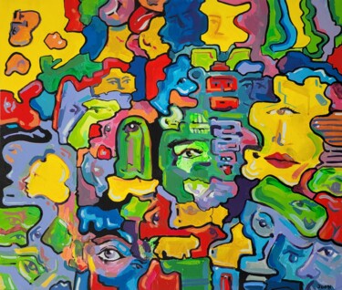 Painting titled "Chaos of emotions" by Joan Mato, Original Artwork, Acrylic
