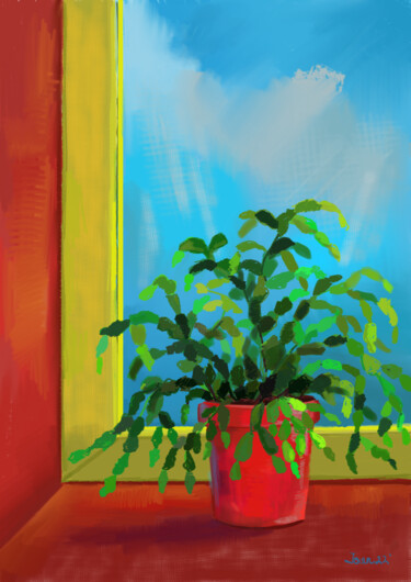 Digital Arts titled "My window" by Joan Mato, Original Artwork, Digital Painting