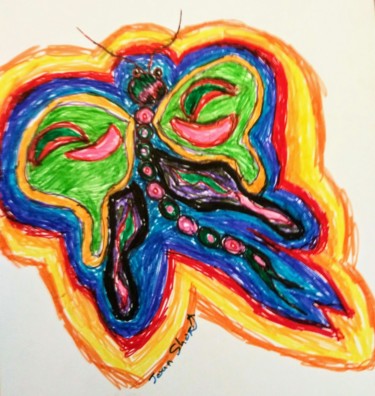 Drawing titled "Bug" by Joan Short, Original Artwork, Marker