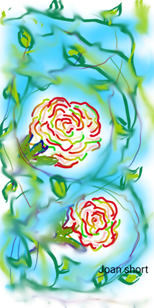 Digital Arts titled "Flowers" by Joan Short, Original Artwork, Digital Painting