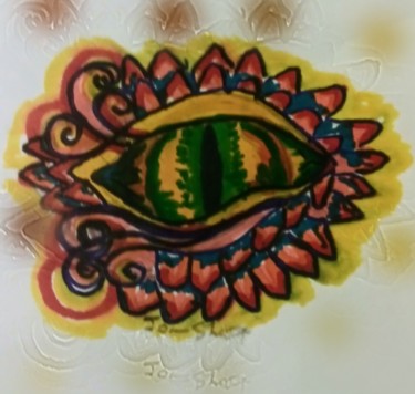 Drawing titled "Dragon eye" by Joan Short, Original Artwork, Marker