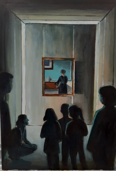 Pittura intitolato "Noche en el museo" da Joana Bisquert Mari, Opera d'arte originale, Acrilico