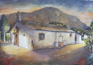 Painting titled "Ermita del Popul" by Joana Bisquert Mari, Original Artwork, Watercolor