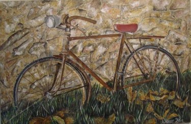 Painting titled "Bicicleta abandonada" by Joana Bisquert Mari, Original Artwork, Acrylic