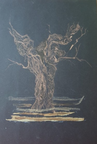 Disegno intitolato "Cepa de vino" da Joana Bisquert Mari, Opera d'arte originale, Collages