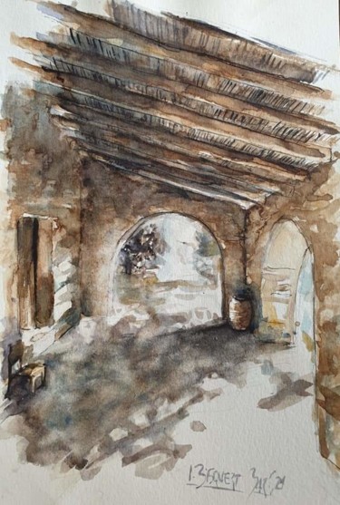 Drawing titled "Interior riurau" by Joana Bisquert Mari, Original Artwork, Ink