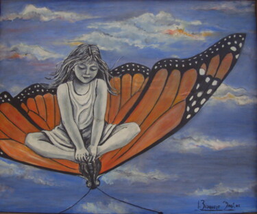 Pintura titulada "Alas de mariposa" por Joana Bisquert Mari, Obra de arte original, Oleo