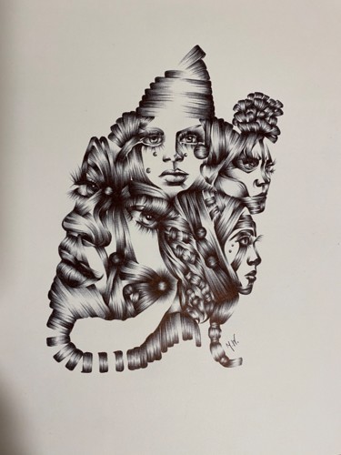Rysunek zatytułowany „Connected by a myst…” autorstwa Joanna W, Oryginalna praca, Atrament