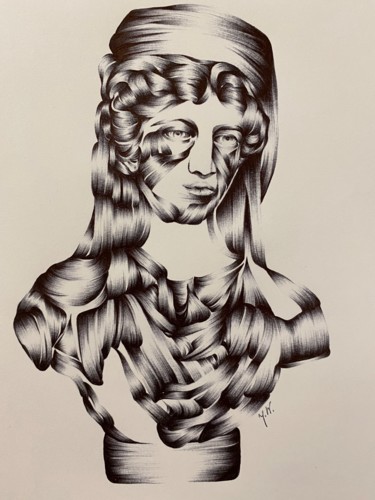 Drawing titled "Demeter" by Joanna W, Original Artwork, Ballpoint pen