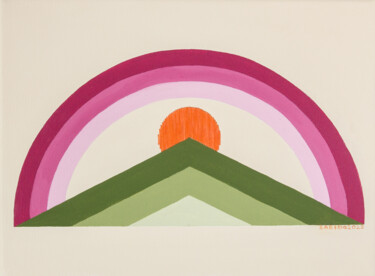 Schilderij getiteld "The Rainbow Over th…" door Joana Sabido, Origineel Kunstwerk, Acryl Gemonteerd op Frame voor houten bra…