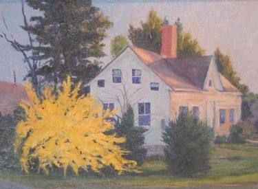 Painting titled "April Morning" by Joan Cole, Original Artwork, Oil