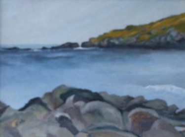 Painting titled "Manana from Monhegan" by Joan Cole, Original Artwork, Oil