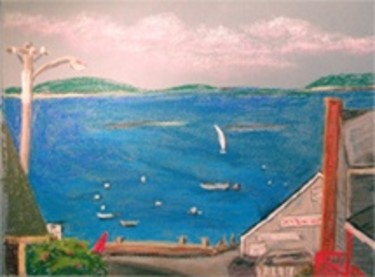 Painting titled "Port Clyde Harbor (…" by Joan Cole, Original Artwork, Oil