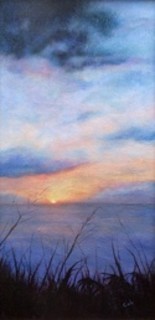 Painting titled "Day's End" by Joan Cole, Original Artwork, Oil