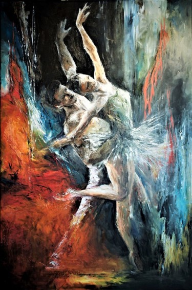 Malarstwo zatytułowany „Taniec zmysłów II” autorstwa J. Aurelia Sing, Oryginalna praca, Akryl
