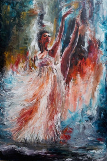 Malarstwo zatytułowany „Balerina II” autorstwa J. Aurelia Sing, Oryginalna praca, Akryl