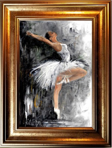 Malarstwo zatytułowany „Baletnica III” autorstwa J. Aurelia Sing, Oryginalna praca, Akryl