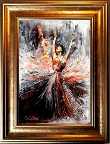 Malarstwo zatytułowany „Baletnica IV” autorstwa J. Aurelia Sing, Oryginalna praca, Akryl