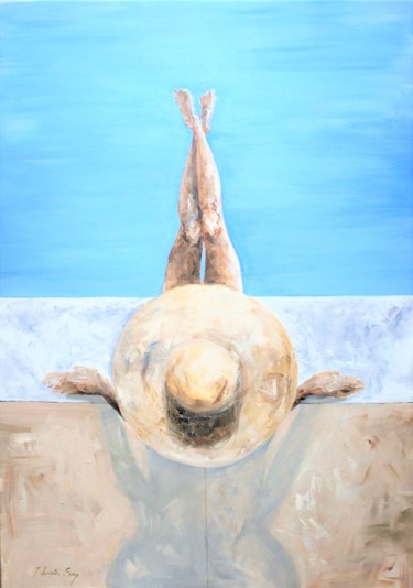 Malarstwo zatytułowany „Lato w kapeluszu” autorstwa J. Aurelia Sing, Oryginalna praca, Akryl