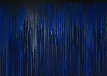 Malerei mit dem Titel "Frequencies Blue" von Joanna Borkowska, Original-Kunstwerk