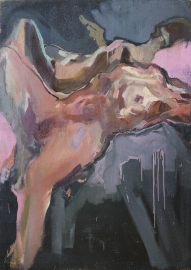Malarstwo zatytułowany „AKT namiętność” autorstwa Joanna Burnat-Madejczyk, Oryginalna praca, Olej