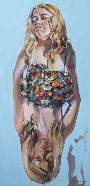 "Ładne kwiatki" başlıklı Tablo Joanna Burnat-Madejczyk tarafından, Orijinal sanat, Petrol