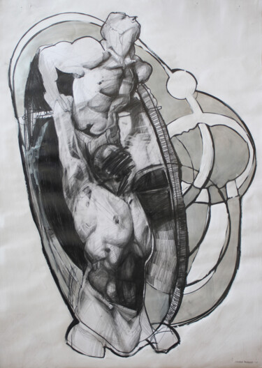 Desenho intitulada "Bliźnięta - znaki z…" por Joanna Burnat-Madejczyk, Obras de arte originais, Lápis