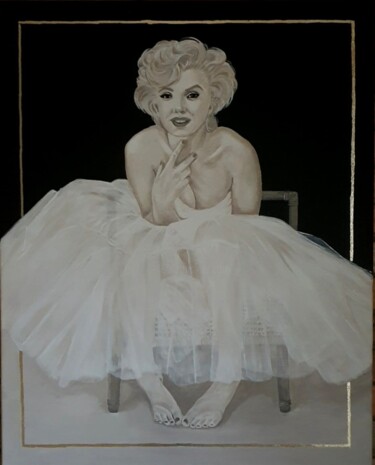 Painting titled "MM" by Joanna Długosz, Original Artwork, Acrylic Mounted on Wood Stretcher frame