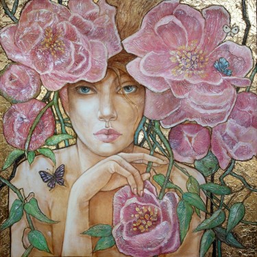 Painting titled "The scent of roses" by Joanna Misztal, Original Artwork