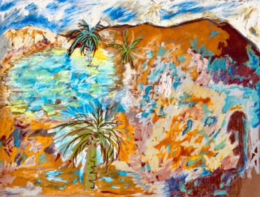Painting titled "impression îles can…" by Joanna Raad, Original Artwork, Pastel