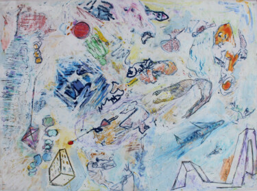 Ζωγραφική με τίτλο "Childhood in the air" από Joanna Raad, Αυθεντικά έργα τέχνης, Παστέλ Τοποθετήθηκε στο Χαρτόνι