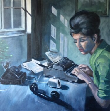 Картина под названием "Day at the office" - Joanna Van Den Eijnden, Подлинное произведение искусства, Акрил