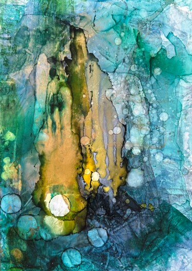 Картина под названием "Mysterious space 7" - Joanna Wietrzycka, Подлинное произведение искусства, Пигменты Установлен на Дер…