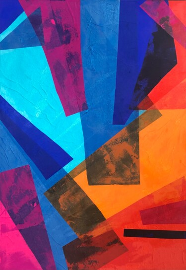 Картина под названием "Interference 2" - Joanna Wietrzycka, Подлинное произведение искусства, Коллажи Установлен на Деревянн…