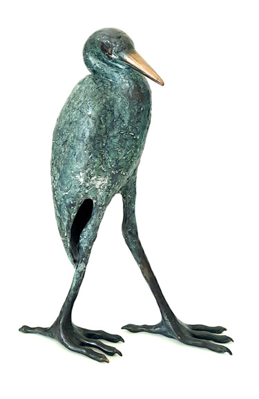 Sculpture titled "Heron" by Joanna Zakrzewska-Cholewa, Original Artwork, Bronze