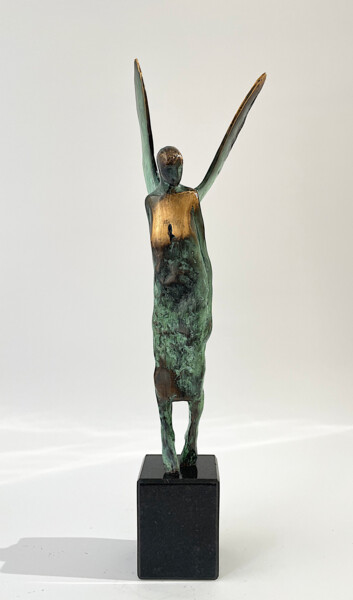 Sculpture titled "Angel with Wings, n…" by Joanna Zakrzewska-Cholewa, Original Artwork, Bronze