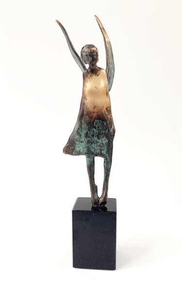 Sculpture titled "Angel With aWings n…" by Joanna Zakrzewska-Cholewa, Original Artwork, Bronze