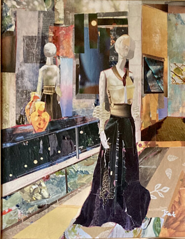 Collages titled "Elegance and Art" by Joanna Zakrzewski, Original Artwork, Collages Mounted on Wood Stretcher frame