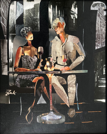 Collages titulada "Elegance of Ambiance" por Joanna Zakrzewski, Obra de arte original, Collages Montado en Bastidor de camil…