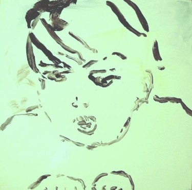 Painting titled "Wide Eyed Baby" by Joanna Glazer, Original Artwork
