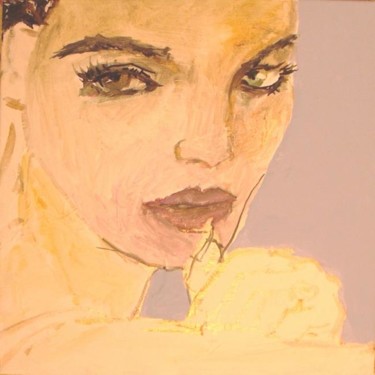 Painting titled "Girl with a Diamond…" by Joanna Glazer, Original Artwork