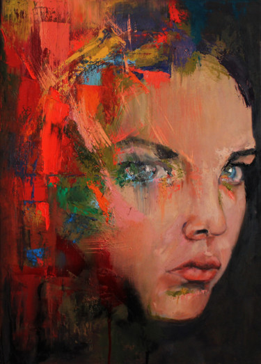 Painting titled "from "Emotions" ser…" by Joanna Sokolowska, Original Artwork, Oil