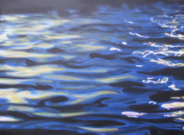 Painting titled "Water 33. Nice, Fra…" by Joanne Mumford, Original Artwork, Oil Mounted on Wood Stretcher frame
