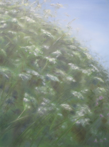 Картина под названием "Hedgerow" - Joanne Mumford, Подлинное произведение искусства, Масло Установлен на Деревянная рама для…