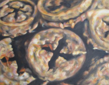 Painting titled "Cupules, Domaine Du…" by Joanne Mumford, Original Artwork, Oil Mounted on Wood Stretcher frame
