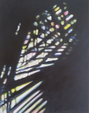 Pittura intitolato "Le Palmier, Jardin…" da Joanne Mumford, Opera d'arte originale, Olio Montato su Telaio per barella in le…