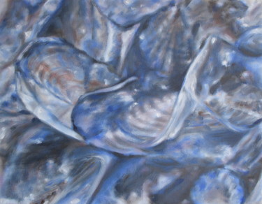 Painting titled "Velella, Purple Sai…" by Joanne Mumford, Original Artwork, Oil Mounted on Wood Stretcher frame