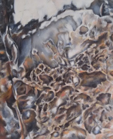Pintura intitulada "Roche 3. Roquebrune…" por Joanne Mumford, Obras de arte originais, Óleo Montado em Armação em madeira